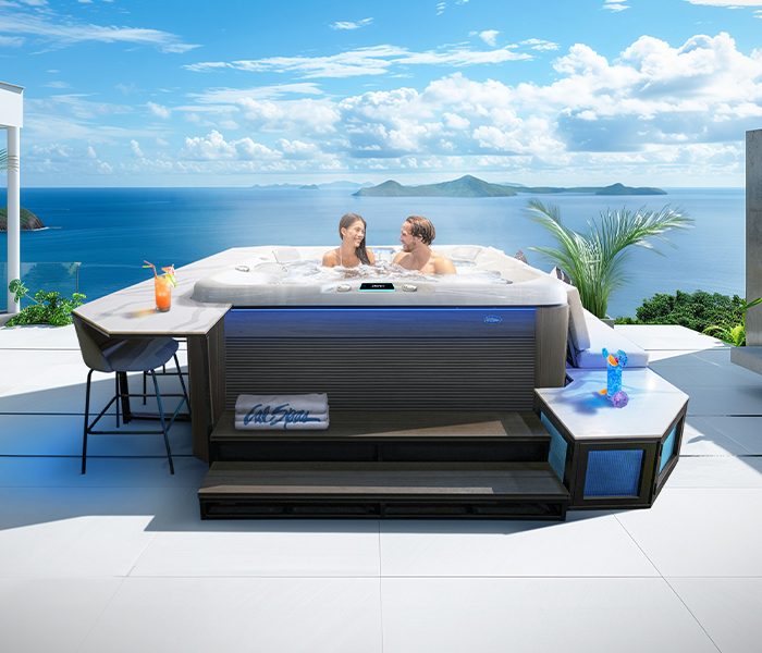 Calspas hot tub being used in a family setting - Cicero